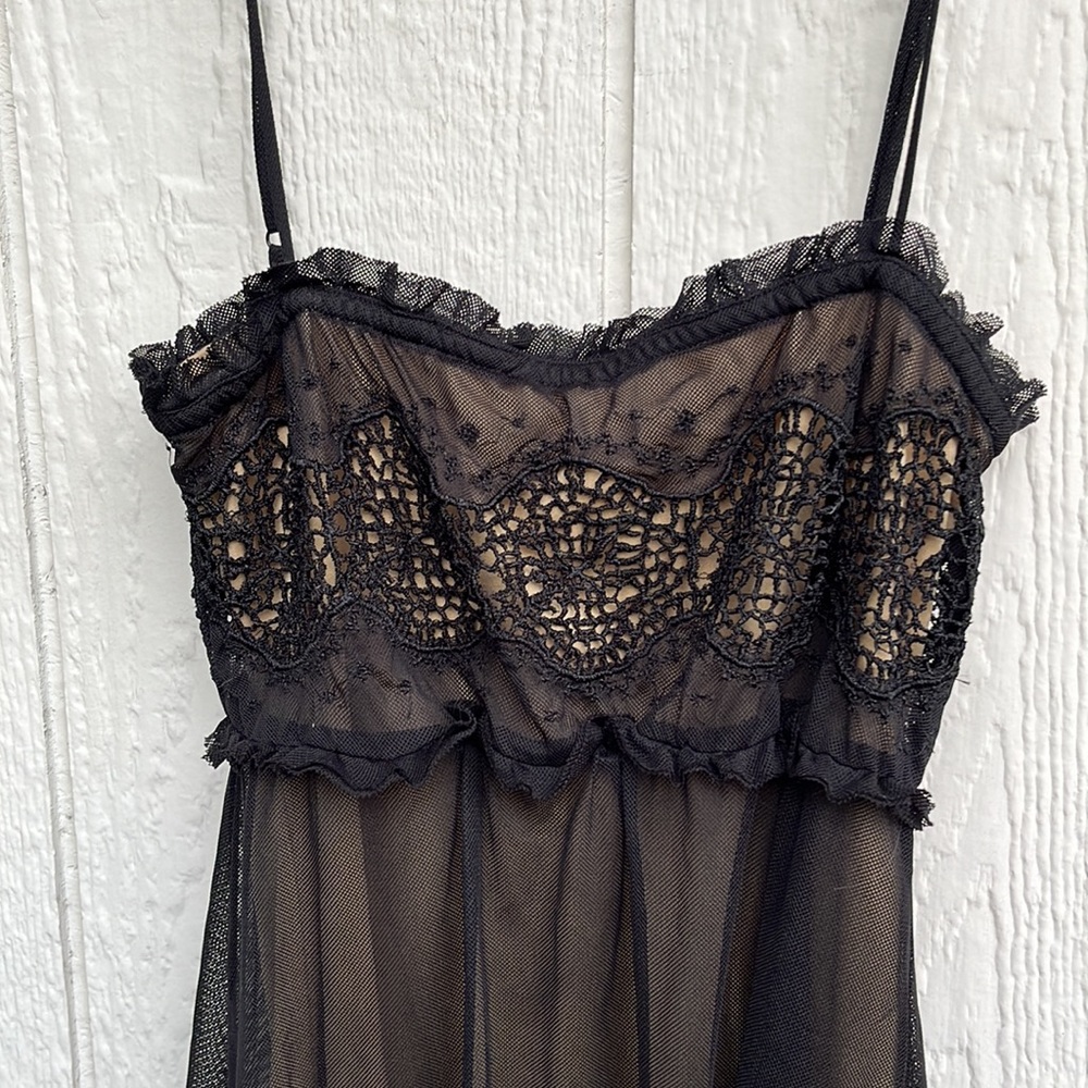 Beautiful black mesh and embroidered lace dress